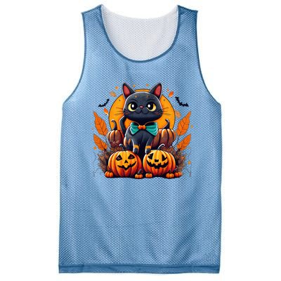 Funny Halloween Cat Costume Pumpkin Cat Black Cat Halloween Mesh Reversible Basketball Jersey Tank