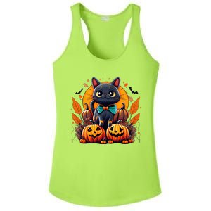 Funny Halloween Cat Costume Pumpkin Cat Black Cat Halloween Ladies PosiCharge Competitor Racerback Tank