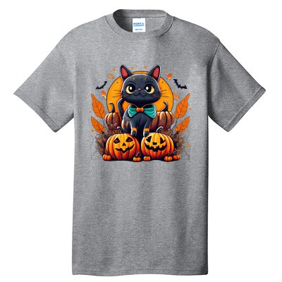 Funny Halloween Cat Costume Pumpkin Cat Black Cat Halloween Tall T-Shirt