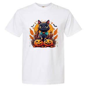 Funny Halloween Cat Costume Pumpkin Cat Black Cat Halloween Garment-Dyed Heavyweight T-Shirt