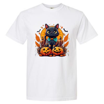 Funny Halloween Cat Costume Pumpkin Cat Black Cat Halloween Garment-Dyed Heavyweight T-Shirt