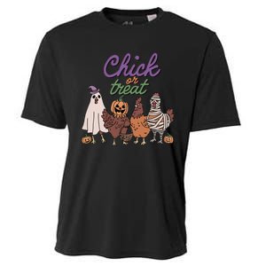 Funny Halloween Chicken Chick Or Treat Ghost Chickens Gift Cooling Performance Crew T-Shirt