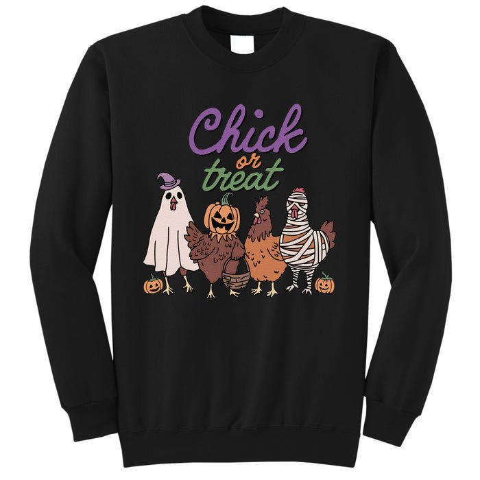 Funny Halloween Chicken Chick Or Treat Ghost Chickens Gift Sweatshirt