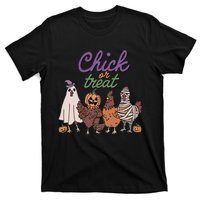 Funny Halloween Chicken Chick Or Treat Ghost Chickens Gift T-Shirt