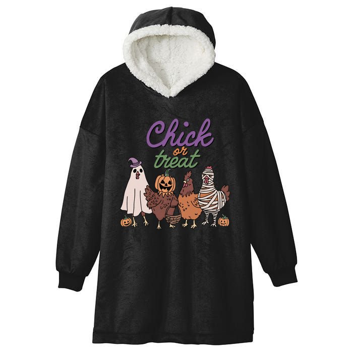 Funny Halloween Chicken Chick Or Treat Ghost Chickens Gift Hooded Wearable Blanket