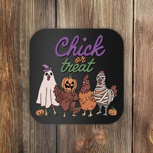 Funny Halloween Chicken Chick Or Treat Ghost Chickens Gift Coaster