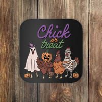 Funny Halloween Chicken Chick Or Treat Ghost Chickens Gift Coaster