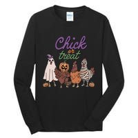 Funny Halloween Chicken Chick Or Treat Ghost Chickens Gift Tall Long Sleeve T-Shirt