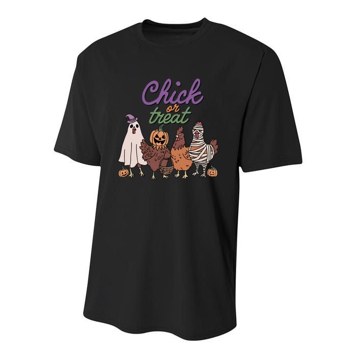 Funny Halloween Chicken Chick Or Treat Ghost Chickens Gift Youth Performance Sprint T-Shirt