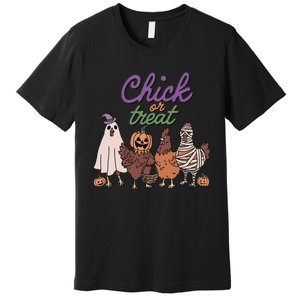 Funny Halloween Chicken Chick Or Treat Ghost Chickens Gift Premium T-Shirt