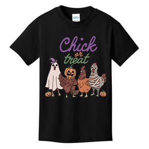 Funny Halloween Chicken Chick Or Treat Ghost Chickens Gift Kids T-Shirt