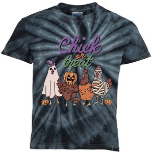 Funny Halloween Chicken Chick Or Treat Ghost Chickens Gift Kids Tie-Dye T-Shirt