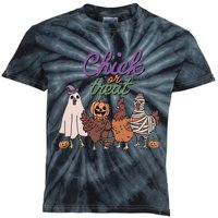 Funny Halloween Chicken Chick Or Treat Ghost Chickens Gift Kids Tie-Dye T-Shirt