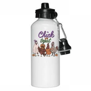 Funny Halloween Chicken Chick Or Treat Ghost Chickens Gift Aluminum Water Bottle