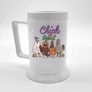 Funny Halloween Chicken Chick Or Treat Ghost Chickens Gift Beer Stein