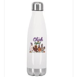 Funny Halloween Chicken Chick Or Treat Ghost Chickens Gift Stainless Steel Insulated Water Bottle