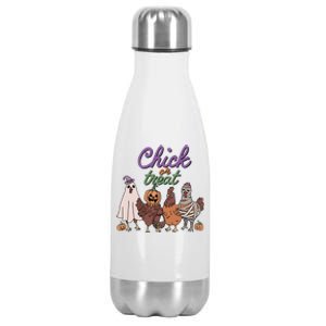 Funny Halloween Chicken Chick Or Treat Ghost Chickens Gift Stainless Steel Insulated Water Bottle