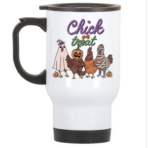 Funny Halloween Chicken Chick Or Treat Ghost Chickens Gift Stainless Steel Travel Mug