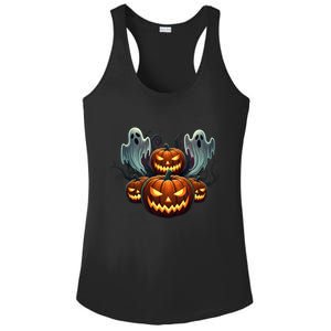 Funny Halloween Costume Gift Pumpkin Face Meaningful Gift Ladies PosiCharge Competitor Racerback Tank