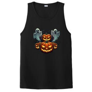 Funny Halloween Costume Gift Pumpkin Face Meaningful Gift PosiCharge Competitor Tank