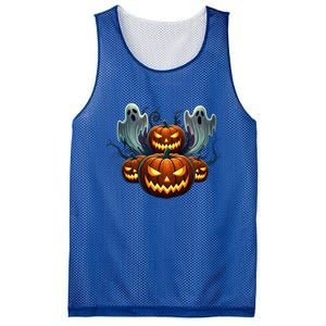 Funny Halloween Costume Gift Pumpkin Face Meaningful Gift Mesh Reversible Basketball Jersey Tank