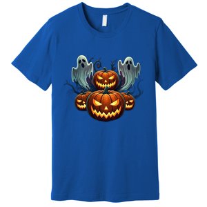 Funny Halloween Costume Gift Pumpkin Face Meaningful Gift Premium T-Shirt