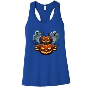 Funny Halloween Costume Gift Pumpkin Face Meaningful Gift Women's Racerback Tank