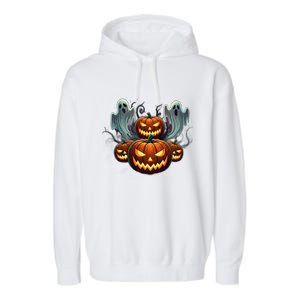 Funny Halloween Costume Gift Pumpkin Face Meaningful Gift Garment-Dyed Fleece Hoodie