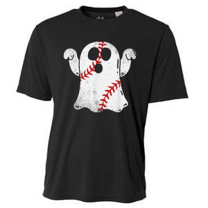 Funny Halloween Costume Baseball Ghost Baseball Lover Cooling Performance Crew T-Shirt