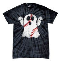 Funny Halloween Costume Baseball Ghost Baseball Lover Tie-Dye T-Shirt