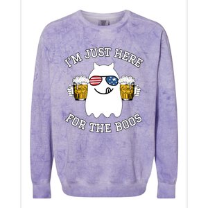 Funny Halloween Costume Gift Im Just Here For The Boos Gift Colorblast Crewneck Sweatshirt