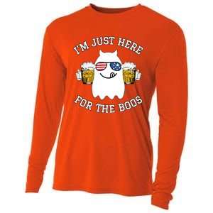 Funny Halloween Costume Gift Im Just Here For The Boos Gift Cooling Performance Long Sleeve Crew