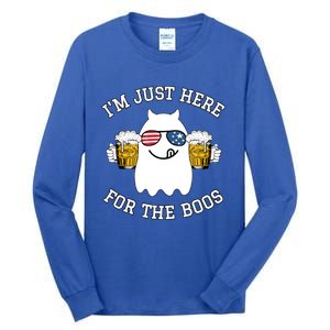 Funny Halloween Costume Gift Im Just Here For The Boos Gift Tall Long Sleeve T-Shirt