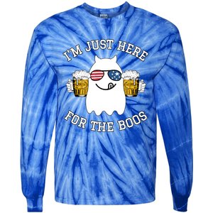 Funny Halloween Costume Gift Im Just Here For The Boos Gift Tie-Dye Long Sleeve Shirt