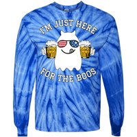 Funny Halloween Costume Gift Im Just Here For The Boos Gift Tie-Dye Long Sleeve Shirt