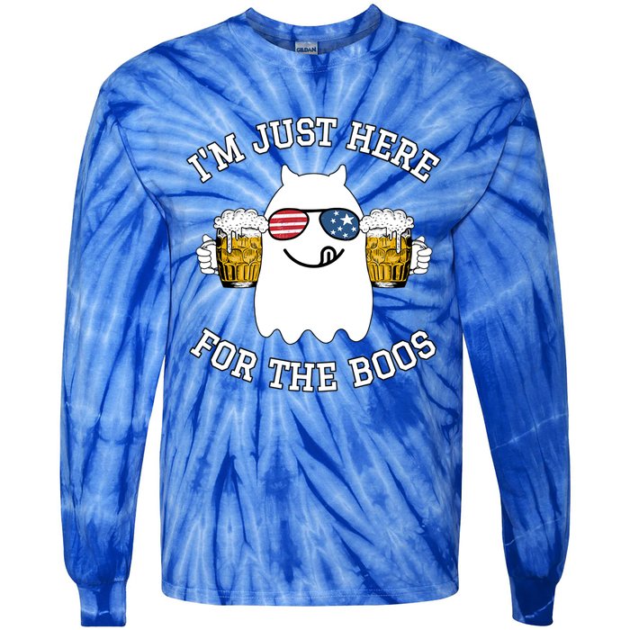 Funny Halloween Costume Gift Im Just Here For The Boos Gift Tie-Dye Long Sleeve Shirt