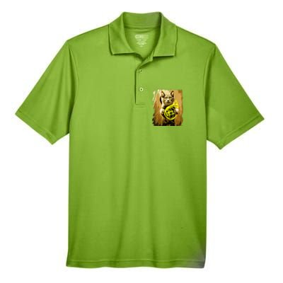 French Horn Cat Gift Music Funny Gift For Christmas Men's Origin Performance Piqué Polo