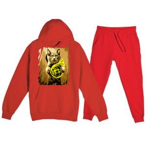 French Horn Cat Gift Music Funny Gift For Christmas Premium Hooded Sweatsuit Set