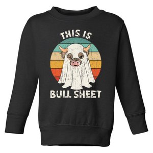 Funny Halloween Cow Boo Ghost Costume This Is Bull Sheet Toddler Sweatshirt