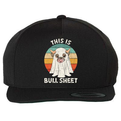 Funny Halloween Cow Boo Ghost Costume This Is Bull Sheet Wool Snapback Cap