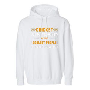 Funny Hobby Cricket For Cricket Lovers Players Garment-Dyed Fleece Hoodie