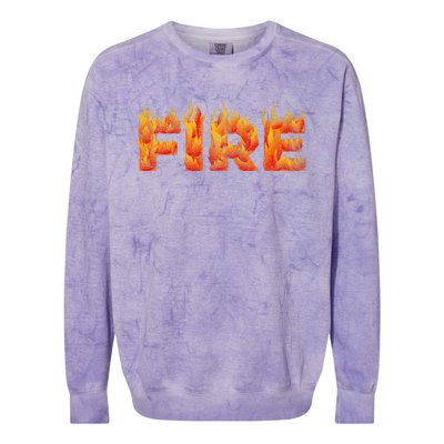 FIRE HALLOWEEN COSTUME FIRE AND ICE MATCHING COUPLES Colorblast Crewneck Sweatshirt