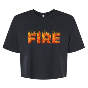 FIRE HALLOWEEN COSTUME FIRE AND ICE MATCHING COUPLES Bella+Canvas Jersey Crop Tee