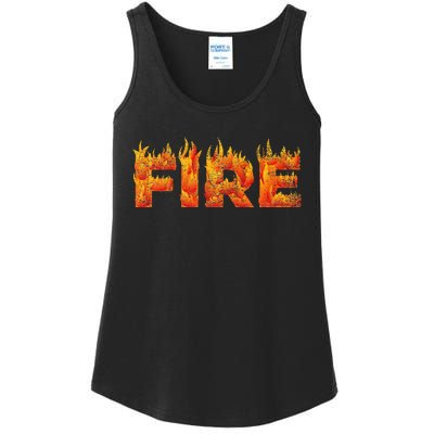 FIRE HALLOWEEN COSTUME FIRE AND ICE MATCHING COUPLES Ladies Essential Tank