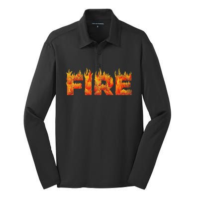 FIRE HALLOWEEN COSTUME FIRE AND ICE MATCHING COUPLES Silk Touch Performance Long Sleeve Polo