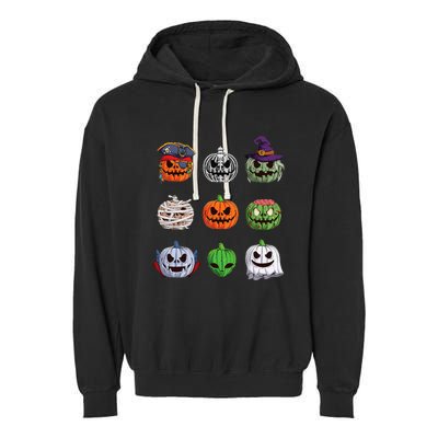 Funny Halloween Costume Pumpkin Characters Garment-Dyed Fleece Hoodie