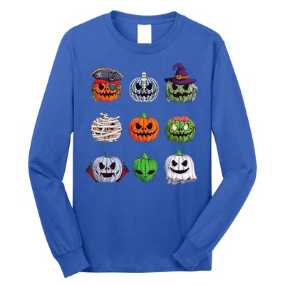 Funny Halloween Costume Pumpkin Characters Long Sleeve Shirt