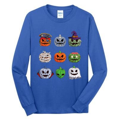 Funny Halloween Costume Pumpkin Characters Tall Long Sleeve T-Shirt