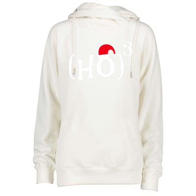 Funny Ho Cubed Christmas Math Gift Womens Funnel Neck Pullover Hood