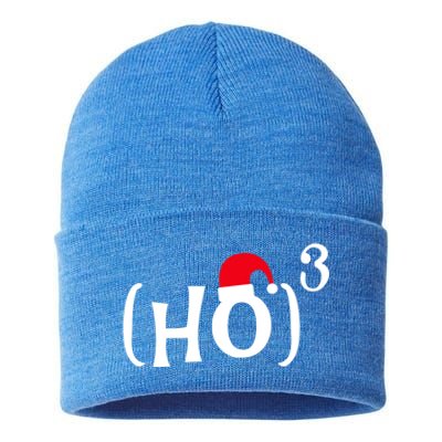 Funny Ho Cubed Christmas Math Gift Sustainable Knit Beanie